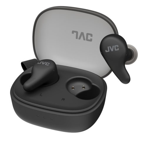 JVC HA-A23T-B True Wireless zajszűrős Bluetooth fülhallgató fekete, IPX4, 26 óra üzemidő, JVC Gumy sorozat