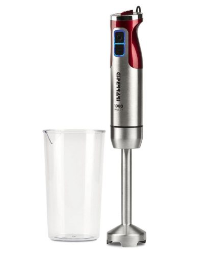 G3 Ferrari G20142 ANTELAO  kézi botmixer, 1000W, 8 sebesség, rozsdamentes acél rúd, keverőpohárral, piros színben