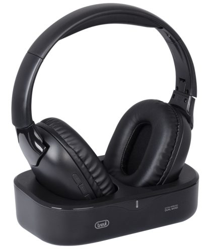 Trevi FRS 1490 RW vezeték nélküli TV fejhallgató 2,4 GHz RF, optikai és jack csatlakozás, töltőbázis, dual kapcsolat