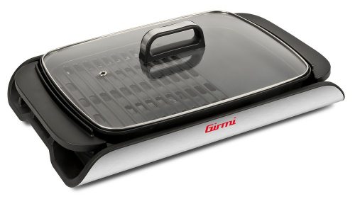 Girmi BQ91 elektromos grill óriási sütőfelülettel, kétoldalas tapadásmentes lappal, üvegfedővel, 1800–2000 W
