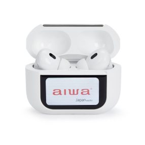   Aiwa EBTW-350WT Professzionális vezeték nélküli fülhallgató ANC-vel, érintőkijelzős tokkal, 25 órás üzemidő, fehér szín