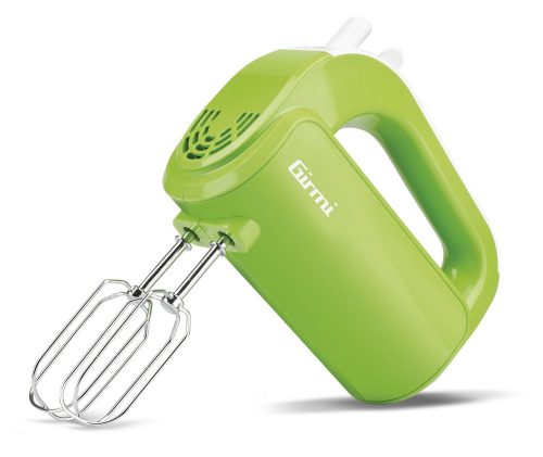 Girmi SB02 elektromos kézi mixer, 170 W teljesítmény, 5 sebességfokozat, TURBO funkció, rozsdamentes acél tartozékok, zöld