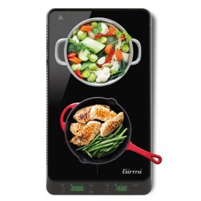   Girmi PI52 dupla indukciós főzőlap digitális kijelzővel, 3500 W teljesítménnyel és precíz hőszabályozással