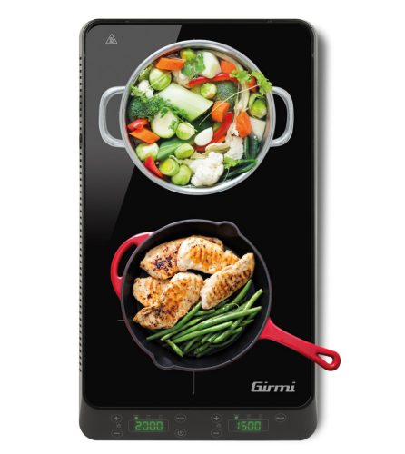 Girmi PI52 dupla indukciós főzőlap digitális kijelzővel, 3500 W teljesítménnyel és precíz hőszabályozással