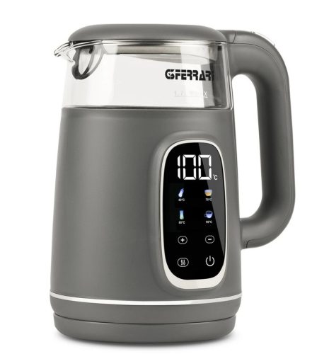 G3 Ferrari G10224 Tisaniere Glass hőfokszabályzású üveg vízforraló digitális érintőkijelzővel, 1.7 liter, melegen tartás funkció