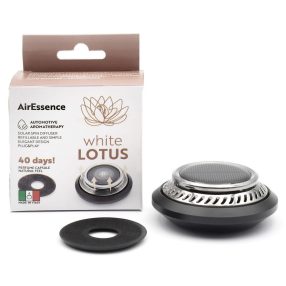   Phonocar 049742 Prémium Solar illatosító készlet whiteLotus aromakapszulával, automatikus forgás, 40 napos frissesség, AirEssence technológia, autós aromaterápia