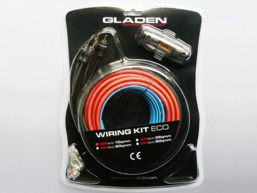 Autóhifi kábel készlet 10 mm² autóhifi erősítő bekötéshez Gladen Audio WK 10