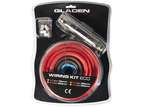 Gladen Audio ECO WK35 erősítő bekötő kábelkészlet 35 mm² tápkábellel, RCA kábellel, erősítőbekapcsoló vezetékkel WK-35