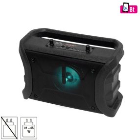   SAL BTWORKY munka és szabadidő hangszóró, 8 W, FM rádió, BT TWS, USB/microSD, AUX, RGB LED, USB-C töltőkábel, ~20 h üzemidő