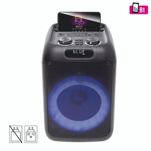 SAL PAR200 hordozható party hangfal, 50W, 2-utas, erőteljes mélyhangzás, Bluetooth, MP3, digitális kijelző, LED fényeffekt