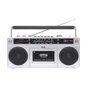   SAL RRTBRONX sztereó kazettás rádiós magnó, Bluetooth, USB, microSD, MP3, multi-felvétel és archiválás, 3-sávos rádió