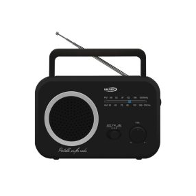   HAUSER TR-9205 AM/FM analóg táskarádió, max. 0,8 W RMS teljesítmény, elemes és hálózati tápellátás, fekete színű