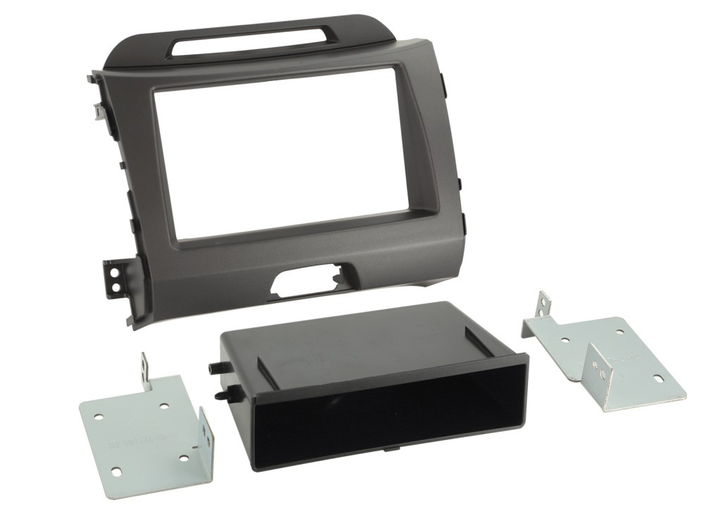 Image of Kia Sportage III (SL) 2010.08-> 1 DIN rádió beépítő keret fiókkal fekete 281178-28-3
