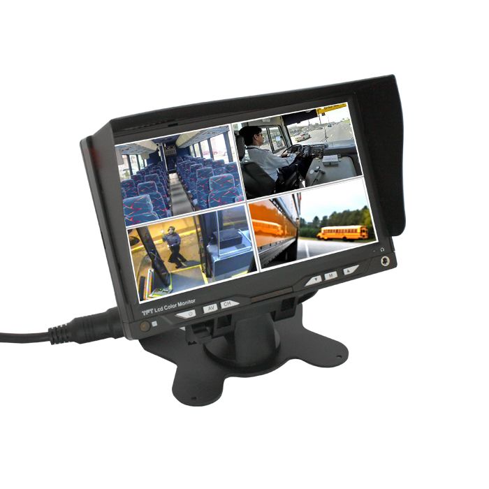 Image of ABM univerzális 7'' TFT-LCD QUAD monitor (12/24V) audio bemenettel
