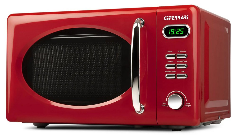 Image of G3 Ferrari G10155 SAPORMIO VINTAGE Mikrohullámú sütő, 20 liter, 1.150W teljesítménnyel, piros színben