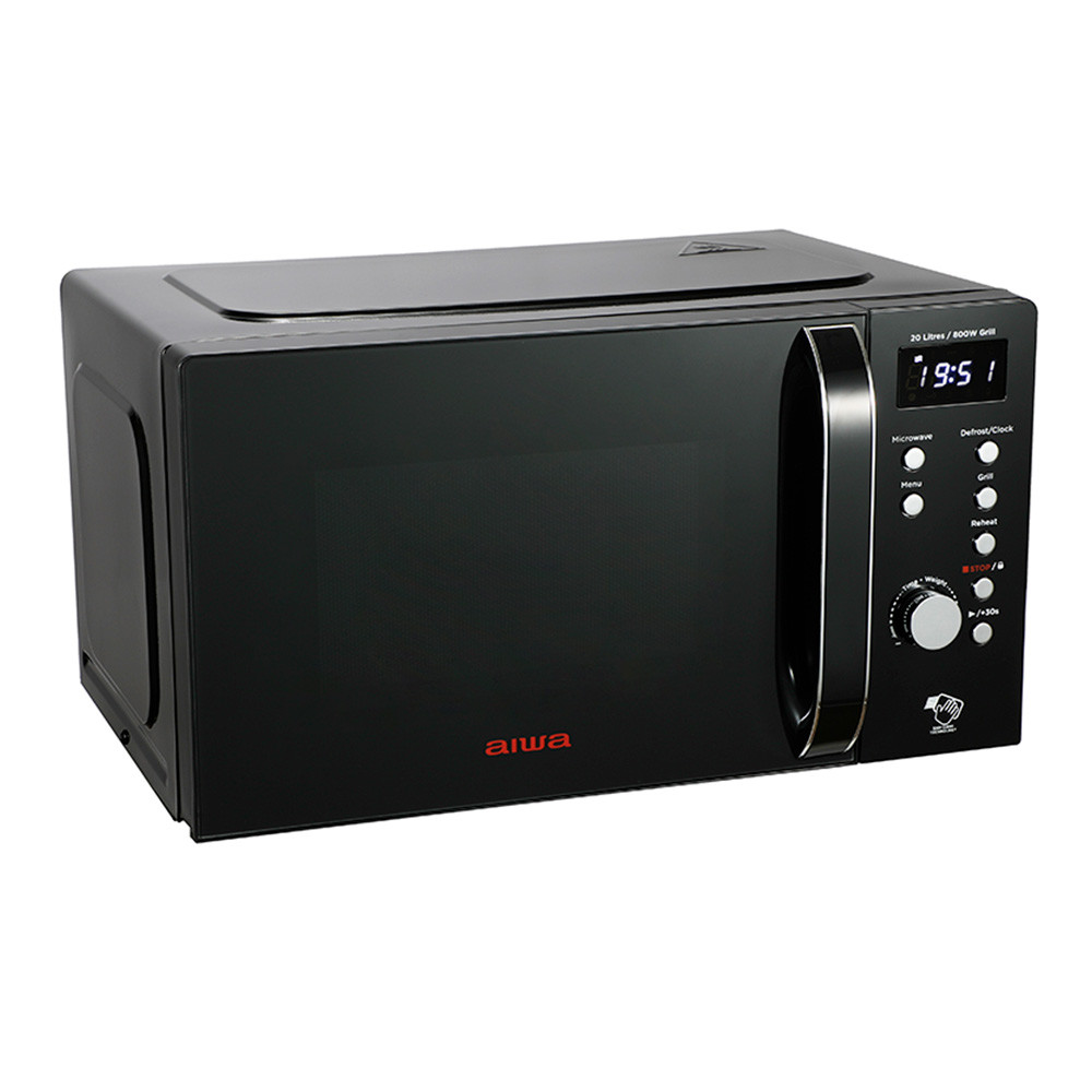 Image of Aiwa AMW-202DG/BK Digitális mikrohullámú sütő grillsütővel, 20 l, 700 W, gyorssütés 8 móddal