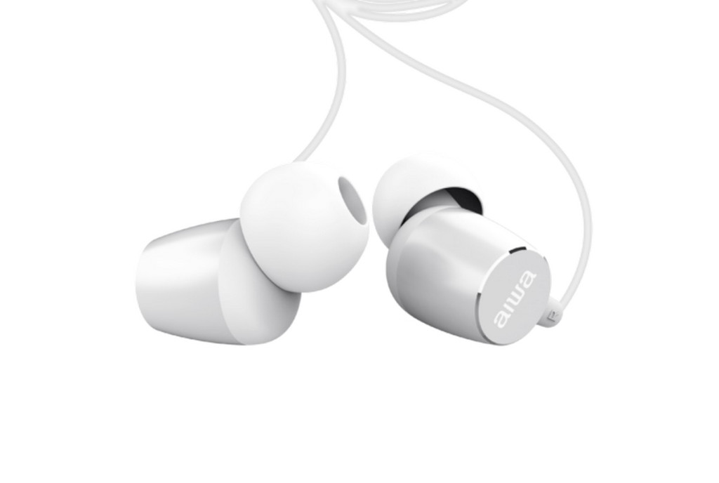 Image of Aiwa ESTM-20WT dinamikus vezetékes fülhallgató mély basszussal és kristálytiszta hangzással, fehér színben