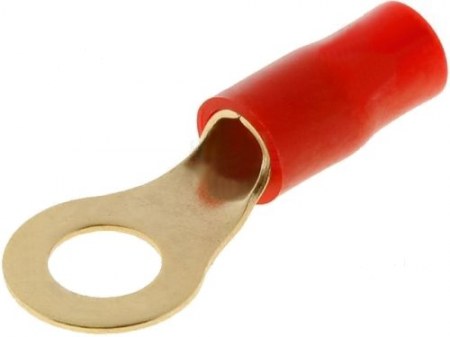 Image of Szemes saru aranyozott 10 mm2 - 8 mm furat piros SZS10-8P