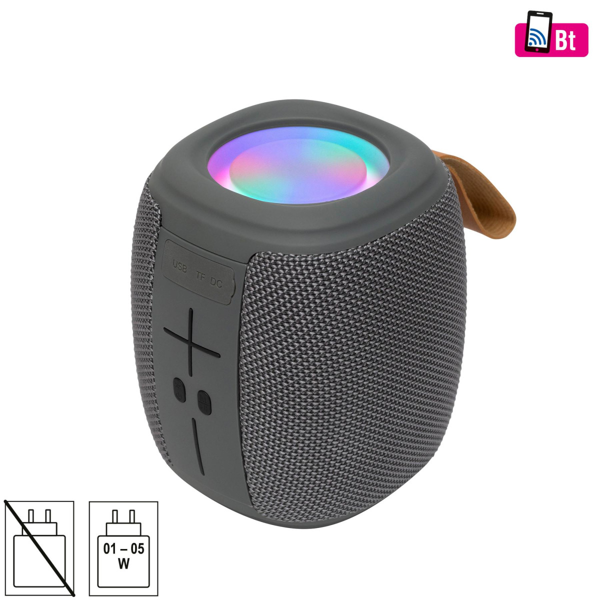 Image of SAL BT 1000 hordozható boombox, Bluetooth kihangosító, FM rádió, USB, microSD, beépített mikrofon, RGB LED, ~15 óra üzemidő