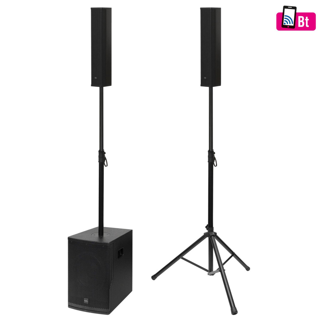 Image of SAL PAS12W243S sztereó professzionális oszlopsugárzó hangrendszer, 800 W, Bluetooth TWS, 9db hangsugárzó, színes képernyő, állvány, DSP hangprocesszor